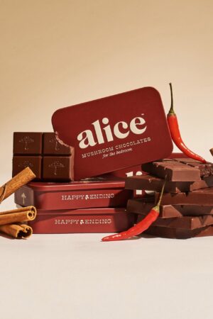Alice Mushrooms Chocolate Happy Ending – 2 Tins (32 Doses)