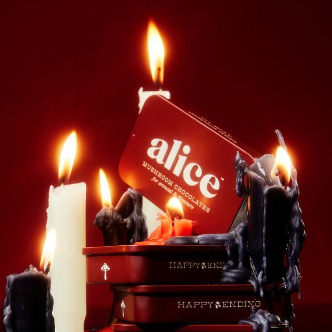 Alice Mushrooms Chocolate Happy Ending β 4 Tins (64 Doses)