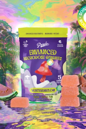 PURPLE MUSHROOM ENHANCED MICRODOSE GUMMIES | WATERMELON